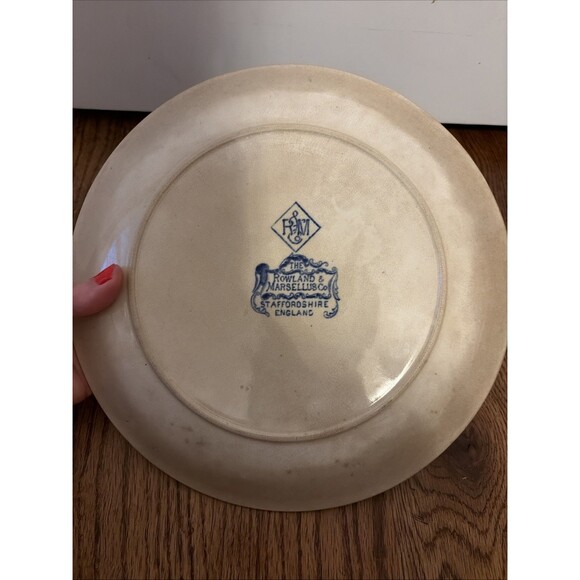 Rowland & Marsellus AMERICAN POETS Flow Blue COMMEMORATIVE Plate England - Picture 6 of 6